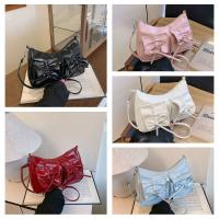 Bolso cruzado con lazo de estilo coreano, bolso de hombro plisado Y2k de Color sólido, bolso de compras con correa de cordón, bolso de Dumpling de Pu, Dairy - details 1