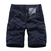 Pantalones Cargo de Verano de Algodón Color Sólido, Múltiples Bolsillos, Ajuste Suelto, Moda Casual para Hombres - details 2