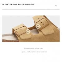 Zapatillas de corcho neutras，Sandalias planas esenciales para vacaciones en la playa - details 4