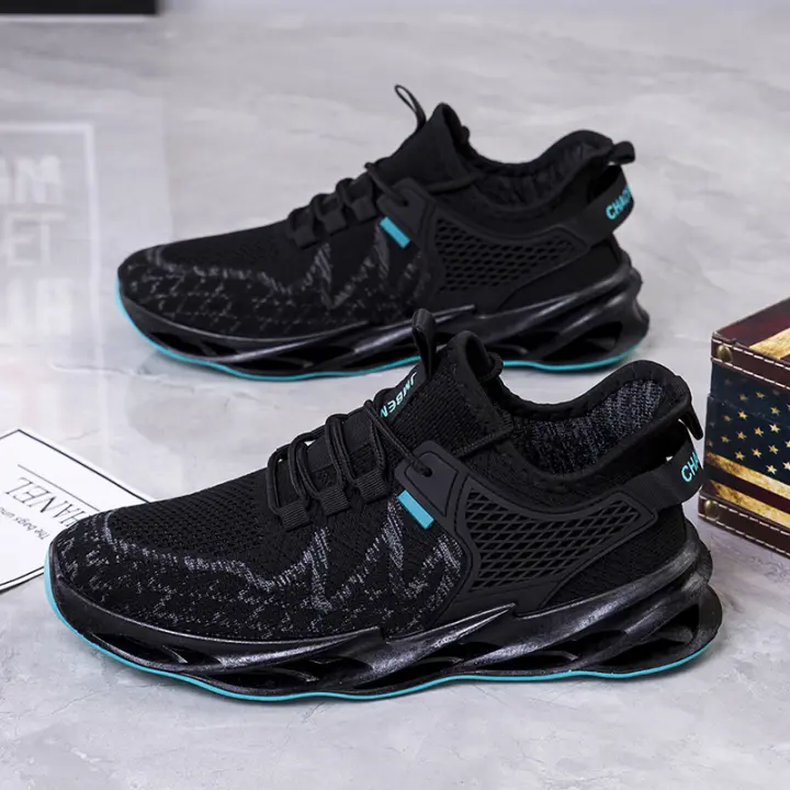 Zapatillas de moda de los hombres transpirables delgada tendencia de malla zapatos deportivos para correr Casual zapatos de hoja de fondo suave - 1