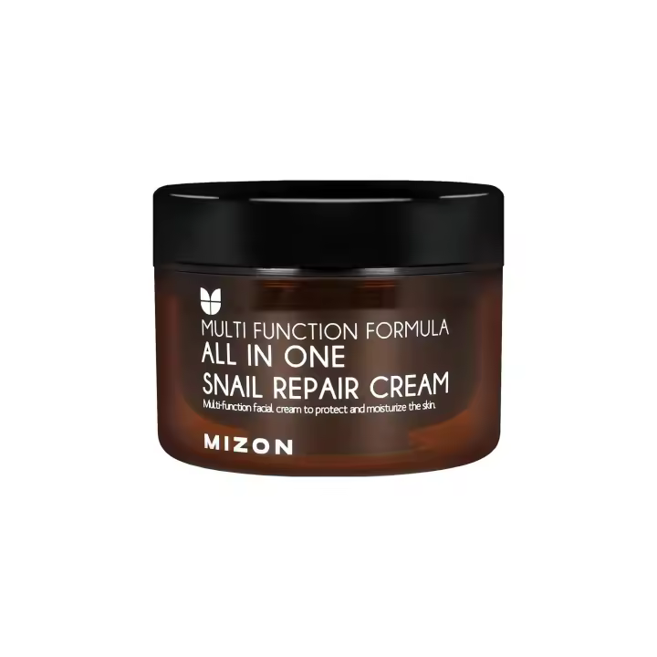 MIZON Mucina de caracol reparadora todo en uno con 12 extractos naturales Crema de recuperación coreana para el cuidado de líneas finas y manchas (paquete de 2,53 onzas líquidas) - 1