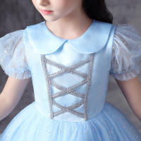 Disfraz de actuación de princesa Elsa Frozen para cumpleaños de niñas de alta gama para niños - details 12