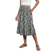 Falda elástica plisada estampada de cintura alta a rodilla para mujer, moda, fiesta, verano, 2024 - details 11
