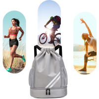 Mochila con cordón, bolsa de cuerda resistente al agua con bolsillos de malla para fútbol, baloncesto y exteriores - details 5