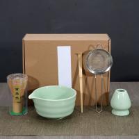 Juego de té Matcha japonés de cerámica de bambú, 5 uds., calidad alimentaria con boquilla, cuenco para mezclar, agitador japonés reutilizable seguro - details 13