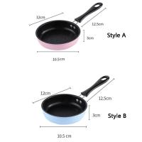 Utensilios de cocina Mini sartén antiadherente de 12cm con revestimiento antiadherente, sartén para freír huevos con mango largo, olla para tortilla profesional ligera, tocino - details 0