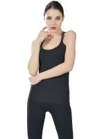 Top corto de manga corta cruzada para mujer, Camiseta deportiva de Yoga negra ajustada, Sujetador deportivo - details 2