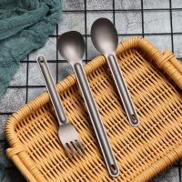 Cuchara De Titanio Con Mango Largo Para Camping Y Picnics Accesorios De Cocina Ambientales Utensilios De Cutlería Con Cuchara Y Fork EDC - details 11