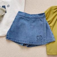 Pantalones Cortos De Denim Para Niñas Estampados De Oso Estilo Coreano Veraniego Cierre Elástico Talla True Fit - details 2