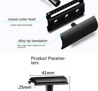 Afeitadora clásica de doble filo para hombre, afeitadora de seguridad ajustable de acero inoxidable, depilación de suaves a agresivos - details 1