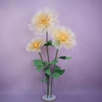 Flores de rosas artificiales de 40cm, cabeza de flor grande, pétalos esponjosos 3D, flores falsas, paisajismo de boda, flor de hilo de gasa gigante - details 6