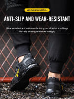Zapatos De Seguridad Para Hombre Con Botones Giratorios Y Punta De Acero Indestructibles Antipinchazos Y Con Almohadilla De Aire Botas De Trabajo Con Suela De Goma Material De Tela Y Algodón - details 12
