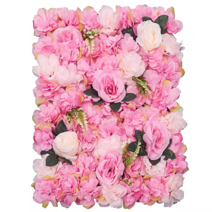 Paneles de flores artificiales para pared, decoración de fondo de fiesta y boda, 12 piezas, 60x40 Cm - 1