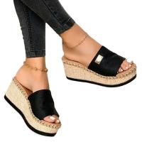 Sandalias de tacón alto para mujer, zapatos informales de suela gruesa, cuñas de ocio, zapatos de plataforma para verano - details 0