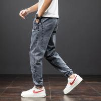 Primavera Verano negro azul Cargo Jeans hombres Streetwear Denim Jogger pantalones hombres holgados Harem Jean pantalones de talla grande - details 10