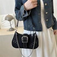 Bolso Retro Simple para axila, bolso de hombro informal de tendencia a la moda, bolso cruzado con textura informal de lona para mujer - details 4