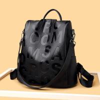 Mochila antirrobo con letras para mujer, bolso de hombro femenino de cuero PU de alta calidad, bolso escolar impermeable para niña - details 18