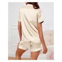 Conjunto De Pijamas De Seda Y Satén Para Mujer Verano Con Cuello Redondo Y Shorts 2 Piezas Dormitorio Elegante Pijama De Noche - details 33