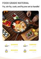 Juego de olla portátil para acampar al aire libre, cocina de montañismo, tetera de Picnic, hervir y freír, combinación de vajilla - details 1
