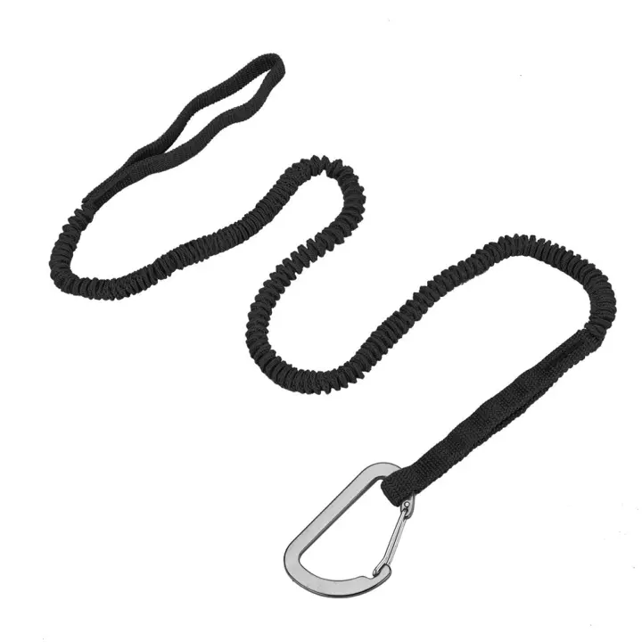 Correa de paleta para Kayak, correa de tabla de Paddle, herramienta de cordón de pesca con mosquetón, accesorios de Kayak, color negro, 2 paquetes - 1
