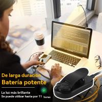 Nuevo clip libro luz lectura escritorio lámpara aprendizaje ojo lámpara LED tres colores oscurecimiento plegable creativa noche luz usb carga - details 12