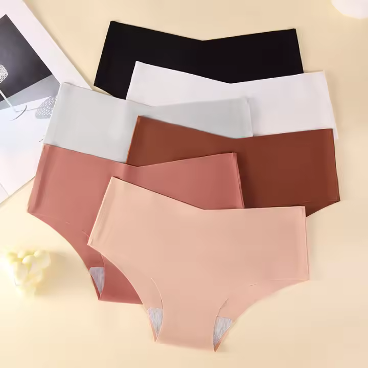 Ropa interior sin costuras para mujer, seda congelada, nailon nuevo, yoga, tres boxers, juego de 6 piezas - 1