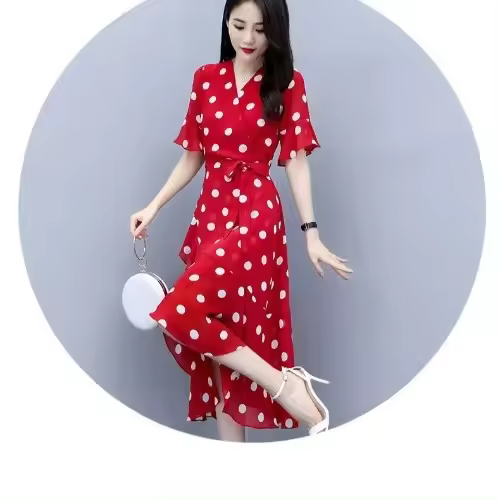 Elegante Vestido de Lentejuelas de Verano Cintura Delgada, Cuello en V, Estilo Godesa, Fibra de Poliéster, Largo hasta el Suelo - 1
