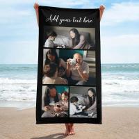 Toallas de playa personalizadas para adultos, hombres, mujeres y niños, baño personalizado con fotos, collages, toalla de piscina, regalos del Día de San Valentín - details 10