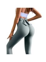 Pantalones de yoga nude sin costuras para mujer, ropa de fitness y deportes, lifting de cadera, melocotón, pajarita, sólido - details 8