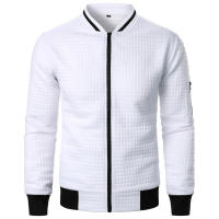 Cuadros de hombre, chaqueta con cremallera y cuello alto, nuevo estilo e - details 11