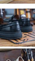 Cuero genuino de alta gama de piel de vaca pura de primera capa, zapatos de cuero con suela blanda, zapatos de hombre - details 16