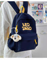 Mochila coreana simple de color sólido con alfabeto para estudiantes, mochila ligera de gran capacidad para viajes, mochila informal versátil - details 14