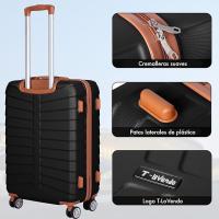 Set de 3 Maletas de Viaje - Ruedas Dobles giratorias - Neceser - Maleta de Cabina - Cerradura TSA - Ligeras - ABS - Ryanair - Resistentes - Asa telescópica - details 1