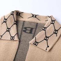 Cárdigan de punto de solapa de manga larga para hombre con diseño de bordado de letras de otoño e invierno, chaqueta suéter informal - details 4