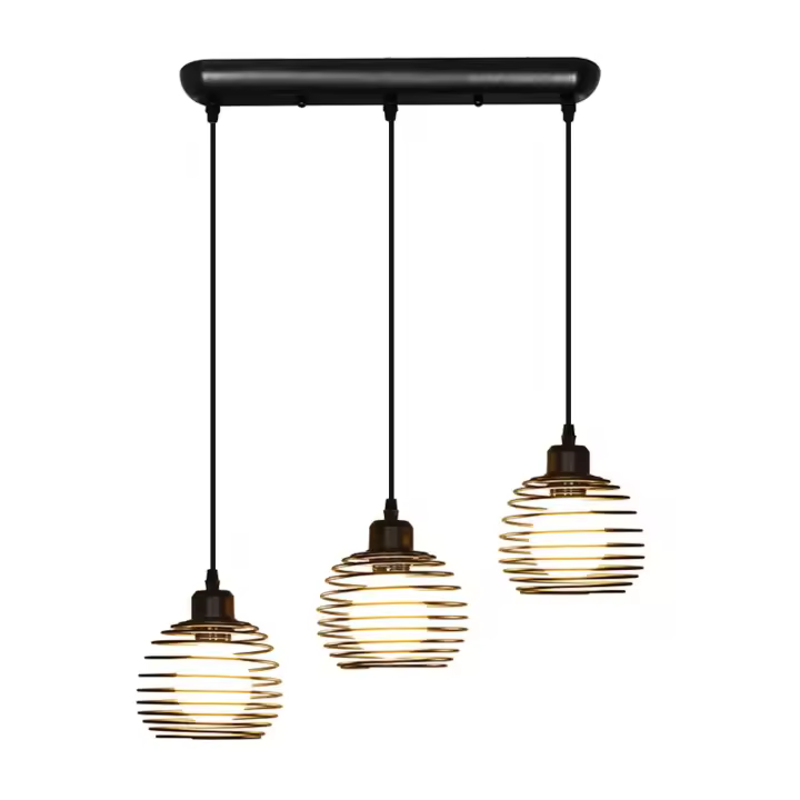 CBJKTX Lámpara colgante de mesa negra vintage E27 Lámpara de mesa Lámpara de comedor Cocina industrial retro - 1