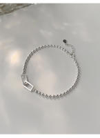 Pulsera De Beads Geométricas De Plata Esterlina 925 Para Mujeres Estilo Simple Y Temperamento Joyería De Mano Para Fiestas - details 6