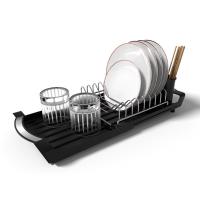 Escurridor de platos extensible, gran capacidad, ahorro de espacio, soporte de almacenamiento de utensilios, organizador de vajilla, bandeja de drenaje de diseño hueco - details 9