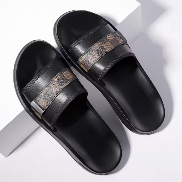 Zapatillas de Hombre de Verano Moda a Cuadros Zapatos de Playa de Lujo Suela Suave - 1