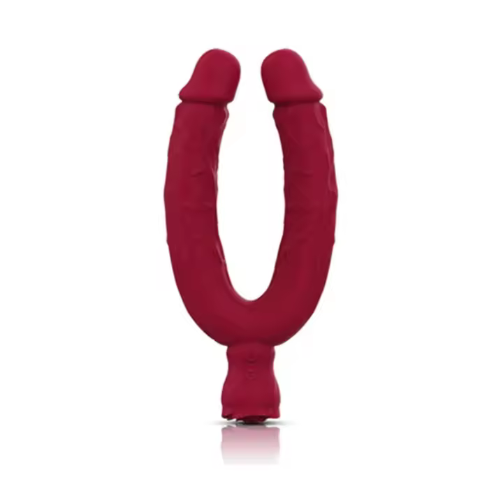 Juguetes sexuales, fuerte choque, forma de pene de doble punta, vibrador de doble propósito de tres vibraciones flexible, masturbador lésbico, productos sexuales para adultos - 1