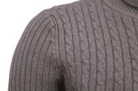 Suéter de cuello alto para hombre, suéter de punto ajustado, camisa de fondo, cálido, Color sólido, moda de otoño e invierno - details 18
