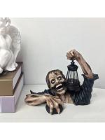 Linterna de zombie de terror de Halloween, artesanía de resina de explosión transfronteriza, decoración de atmósfera de terror de patio con tallado de lámpara - details 5