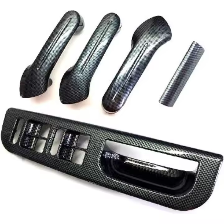 GHXSport-Juego de bisel de interruptor de cubierta de manija de puerta Interior de fibra de carbono para VW Golf/Jetta/Bora 4 - 1