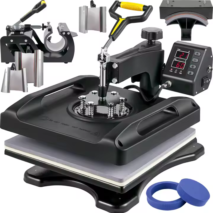 SucceBuy Máquina de prensado en caliente, impresión de camisetas con calefacción de doble tubo para camisetas, gorras y tazas - 1