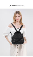 Mochila negra para mujer, bolsas de viaje impermeables para mujer, tela Oxford, bolso pequeño y bonito para niña, mochila informal de moda con estilo coreano - details 13