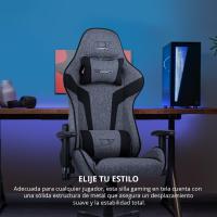 DR90 - Silla Gaming Profesional, Tejido Transpirable, reposabrazos 2D Acolchado, Base Nylon Reforzado, pistón Clase 4, cojín Lumbar y Cervical, Color Gris/Blanco - details 26