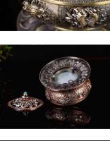 Quemador de incienso para ceremonia del té Tianyu Longyin estilo tibetano aleación de cobre puro ocho placa de loto auspicioso - details 14