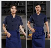360 °   Traje de restaurante transpirable, camisa de trabajo de cocina, chaqueta de chef de manga corta para hombres y mujeres, uniforme de cocina para servicio de comida - details 16