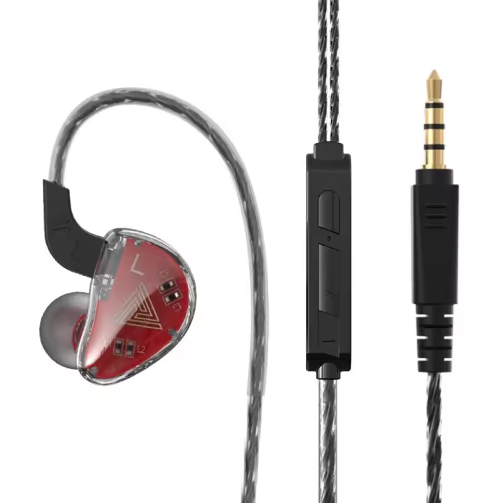 QKZ-auriculares intrauditivos AK9 con cable, audífonos originales de 3,5mm, AUX, HiFi, graves pesados, micrófono, Metal transparente, para música, juegos y deportes - 1