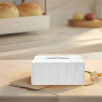 Caja de pañuelos minimalista duradera, caja de pañuelos de plástico impermeable, contenedor de pañuelos blanco y negro a prueba de polvo para dormitorio - details 7
