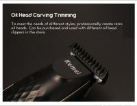 Kemei-cortadora de pelo eléctrica profesional para hombre, cabezal de corte de acero inoxidable con hoja en T de 0mm, grabado, revisado a Andis, KM-1951 - details 6